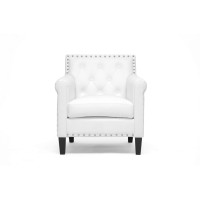 Baxton Studio BBT5114-White-CC Thalassa White Modern Arm Chair